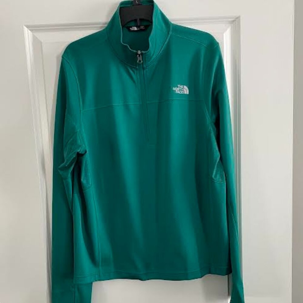 Men's North Face Quarter Zip/Green/Large